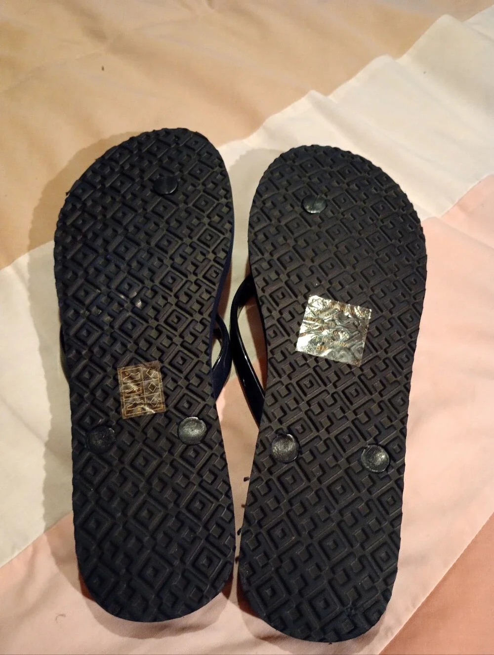 Tory Burch Navy Blue And White Flip Flops